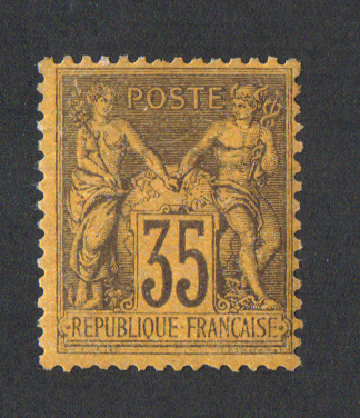35 centimes violet-noir, fraîcheur postale TTB