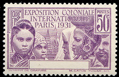 Variété série  exposition coloniale 1931 sans valeurs TB