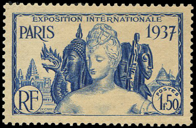 1,50 exposition 1937 sans nom du pays TTB