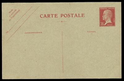 75 centimes rouge Pasteur , carte postale, neuve TTB
