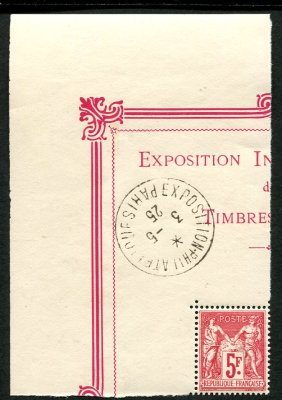 5 francs Sage exposition 1925 coin de bloc TTB