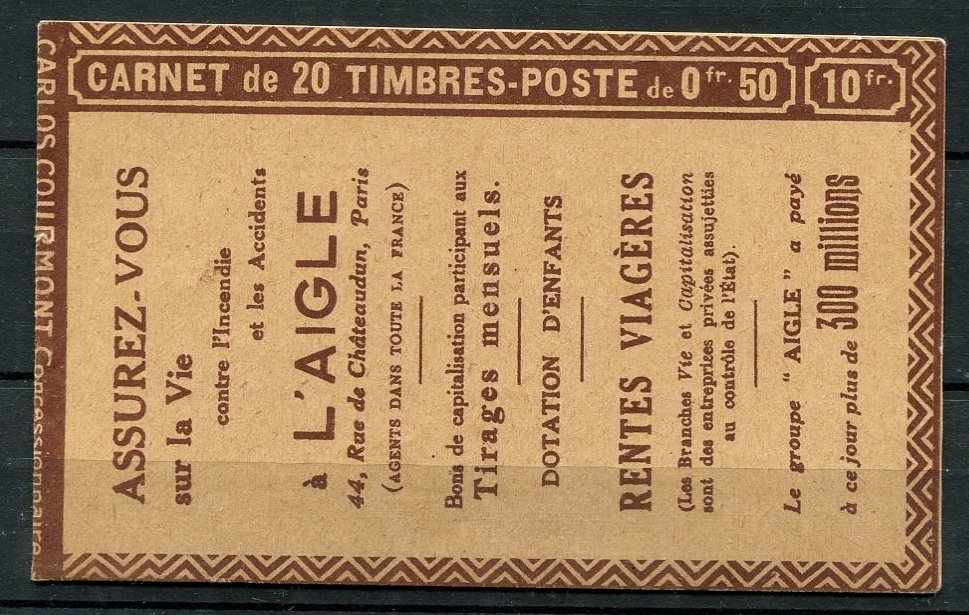 Jeanne d'Arc carnet avec variété R de RF brisé case 5 TTB