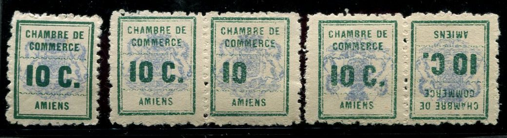 10 centimes Amiens paire tête bêche, paire sans C et normal TTB