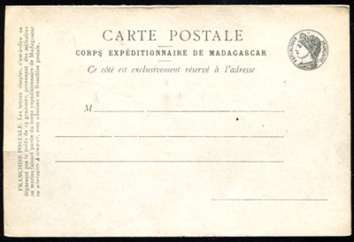CP de Franchise avec réponse corps expéditionnaire de Madagascar
