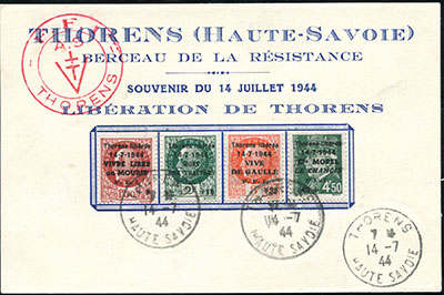 Libération Thorens emission spéciale du 14 juillet 1944 RARE TTB