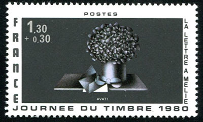 Jounée du timbre 1980 sans le rose TTB