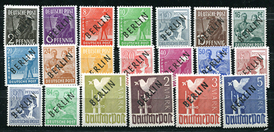 Série timbres des zones surchargés Berlin TTB