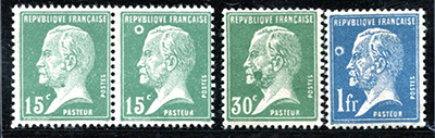 15,30 centimes et 1 franc Pasteur avec belles variétés TTB