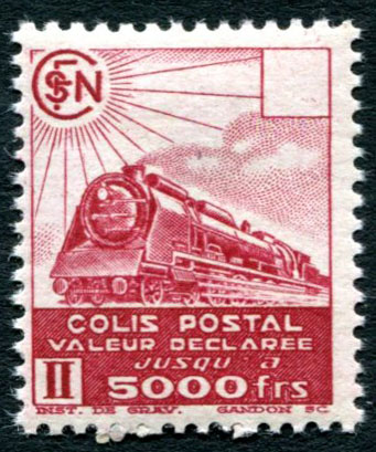 Colis postaux 5 francs locomotive sans la valeur TTB