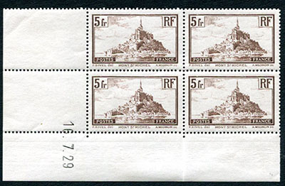 5 francs Mont Saint Michel clocher cassé coin daté 1929 TTB
