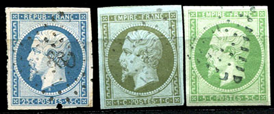 25 centimes République et 1 et 5 centimes Empire TTB