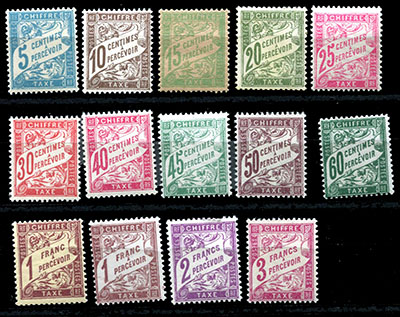 14 timbres série Duval TTB