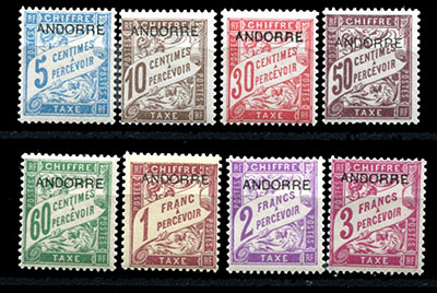 1ere série taxe Andorre 1931/2 TTB
