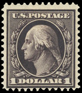 1 dollar violet-noir Georges Washington très frais TTB