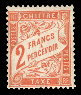 2 francs rouge-orange, fraîcheur postale TTB