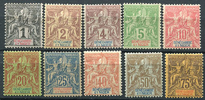 Sénégambie et Niger 10 timbres au type Sage TTB