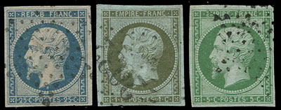 25 centimes République et 1 et 5 centimes Empire TTB