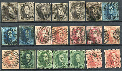 Belgique 21 timbres Léopold 1er TTB