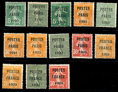 Collection Postes France et Postes Paris TB
