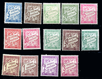 14 timbres série Duval TTB