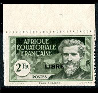 2 francs Crampel France Libre non émis tirage 25 TTB