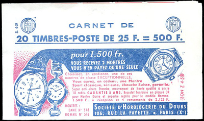 Carnet 25 francs Marianne de Mûller TB