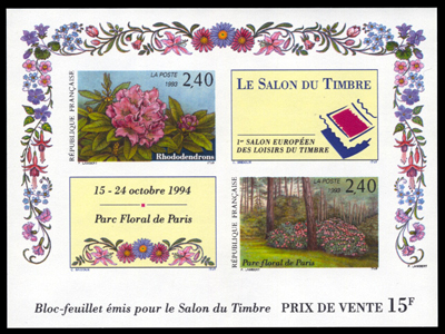 Bloc non dentelé Salon du timbre de Vincennes 1994 SUP