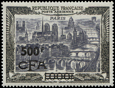 500 francs CFA sur 1000 francs Paris TTB