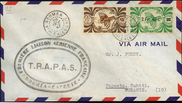 1ere liaison aérienne Nouméa-Papeete 28 octobre 1947 TB