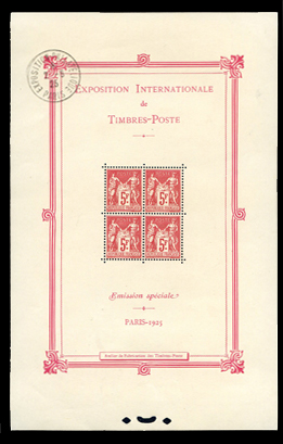 Bloc de l'exposition de Paris 1925 TTB