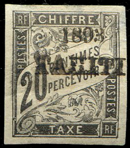 20 centimes taxe Duval surcharge Tahiti  B