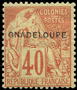 40 centimes Alphée Dubois variété Gnadeloupe TB