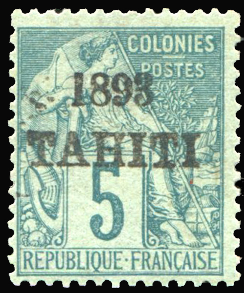 5 c Alphée Dubois  surchargé 1893 Tahiti