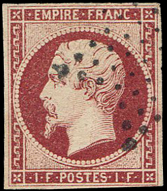 1 franc Empire  carmin foncé B+