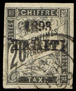 20 centimes  Taxe 1893 sup