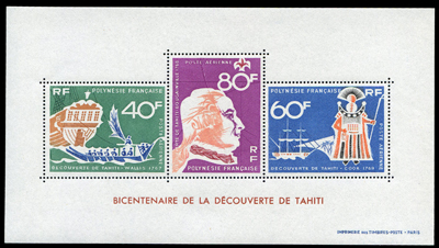BF bicentenaire de la découverte de Tahiti TTB