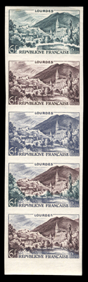 6 francs Lourdes Bde de 5 ND Essai de couleur TTB