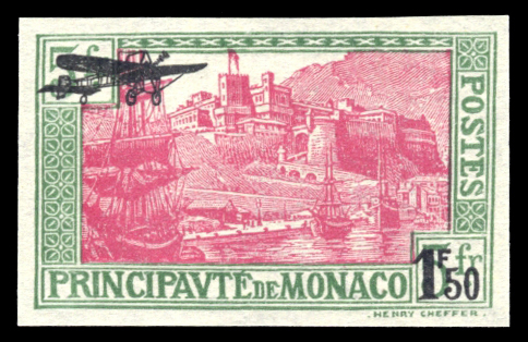 1franc 50 sur 5 francs vert et rose-lilas non dentelé TTB