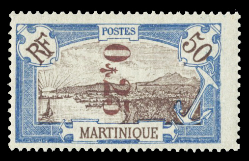 N°0110a** - 25 centimes s 50 cts Surcharge renversée TTB